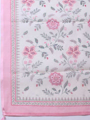 Patch Neck Linen Unstitched Suit Piece With Dupatta