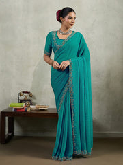 Embelished Satin Saree
