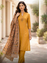 Printed Cotton Blend Kurta With Pant & Dupatta