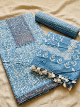 Printed Cotton Blend Unstitched Suit With Pant & Dupatta