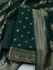 Woven Design Chanderi Unstitched Suit With Dupatta