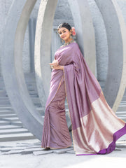 Plain Crepe Saree