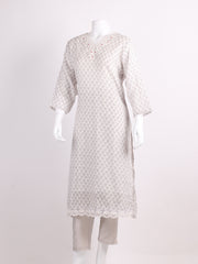 Printed Cotton Blend Kurta With Pants