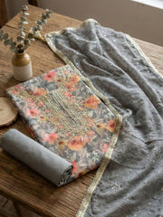 Embroidered Cotton Unstitched Suit With Pant