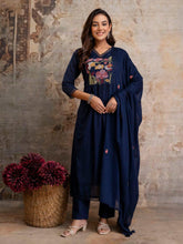 Printed Cotton Kurta With Pant & Dupatta