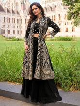 Embroidered Georgette Choli & Plazzo With Jacket