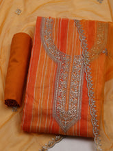 Embroidered Organza Unstitched Suit With Dupatta