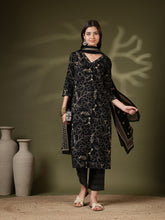 Printed Cotton Blend Kurta With Pant & Dupatta