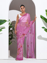 Floral Printed Crepe Saree