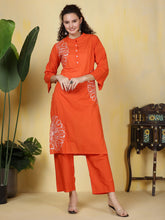 Printed Cotton Blend Kurta With Pants