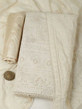 Embroidered Chanderi Unstitched Suit With Pant & Dupatta