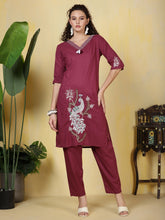 Printed Cotton Blend Kurta With Pants