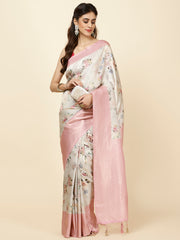 Digital Floral Printed Handloom Saree
