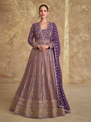 Embroidered Georgette Suit With Pant & Dupatta