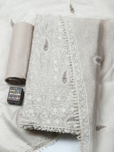 Embroidered Cotton Blend Unstitched Suit With Pant & Dupatta
