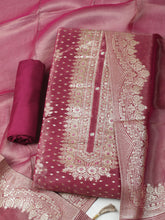 Woven Design Organza Unstitched Suit With Dupatta