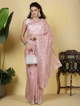 Stone Embroidery Organza Saree