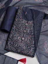 Neck Embroidered Cotton Blend Unstitched Suit With Dupatta