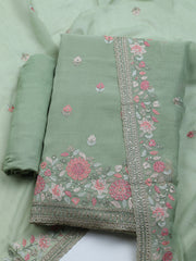 Embroidered Chiffon Unstitched Suit With Dupatta