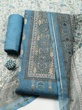 Embroidered Linen Blend Unstitched Suit With Pant & Dupatta