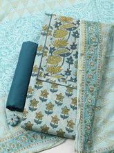 Printed Cotton Blend Unstitched Suit With Pant & Dupatta