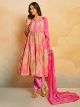 Printed Crepe Unstitched Suit With Pant & Dupatta