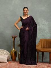 Stone Embroidered Satin Saree