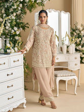 Floral And Paisley Embroidery Georgette Suit With Pant & Dupatta