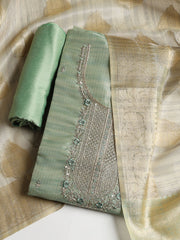 Embroidered Tissue Unstitched Suit With Dupatta