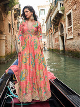 Embroidered Chinon Kurta With Pant & Dupatta