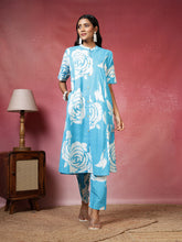 Printed Cotton Blend Kurta With Pants