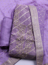 Embroidered Chanderi Unstitched Suit With Dupatta