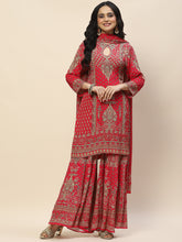 Digital Print Crepe Suit Set With Dupatta