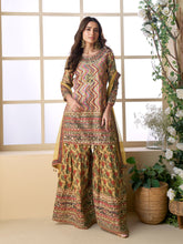 Embroidered Crepe Suit With Pant & Dupatta