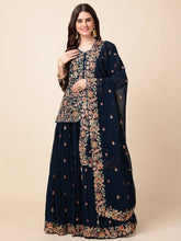 All Over Embroidered Georgette Choli With Lehenga & Dupatta