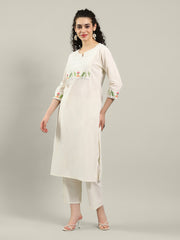 Printed Cotton Blend Kurta With Pants