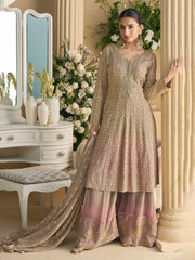 Embroidered Georgette Suit With Pant & Dupatta