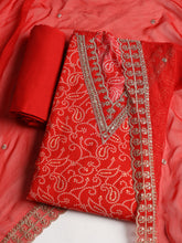 Embroidered Cotton Blend Unstitched Suit With Dupatta