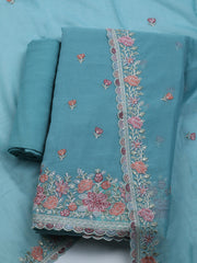Embroidered Chiffon Unstitched Suit With Dupatta