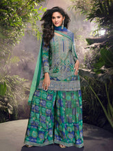 Embroidered Chinon Suit With Pant & Dupatta