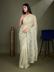 Embroidered Net Saree