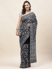 Resham Jaal Embroidery Georgette Saree