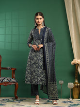 Printed Cotton Blend Kurta With Pant & Dupatta