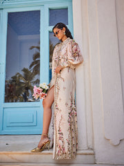 Digital Floral Printed Crepe Kaftan Dress