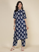 Printed Cotton Blend Kurta With Pants