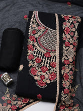 Embroidered Cotton Blend Unstitched Suit With Pant & Dupatta