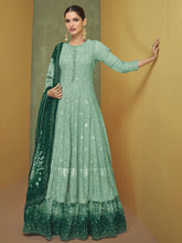 Embroidered Georgette Suit With Pant & Dupatta