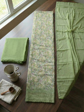 Embroidered, Chanderi Unstitched Suit With Pant & Dupatta