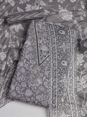 Printed Cotton Blend Unstitched Suit With Dupatta