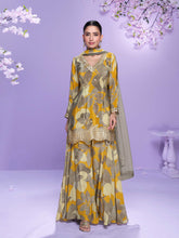 Embroidered Chinon Kurti With Plazzo & Dupatta